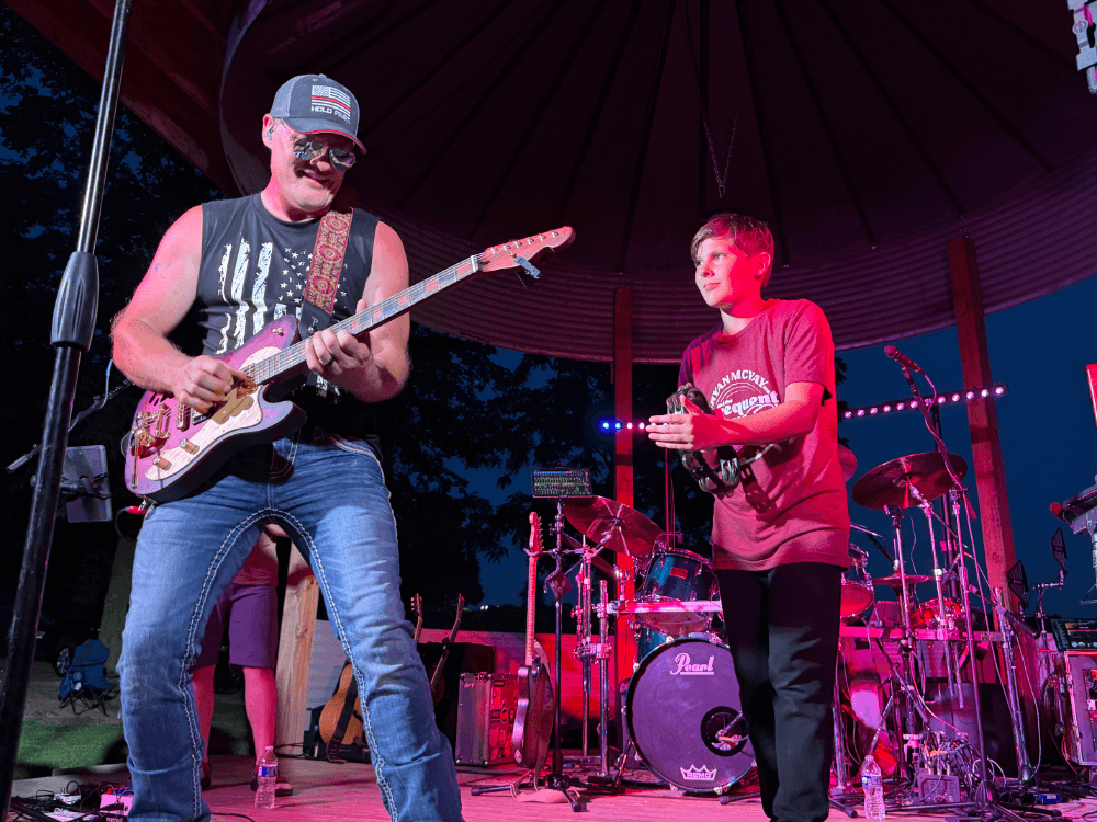 The Frequent Flyers Ryan McVay jamming out with Andrew